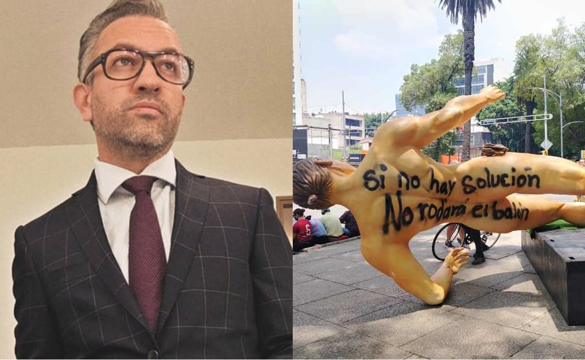 Protesta de la CNTE en Reforma termina con daños a esculturas del Mundial 2026 y genera debate en redes