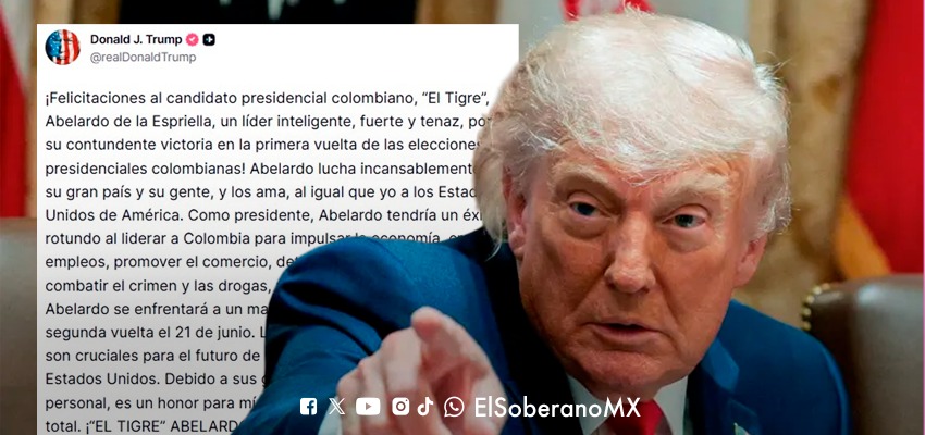 Donald Trump expresa públicamente su respaldo al candidato colombiano Abelardo de la Espriella durante la campaña electoral