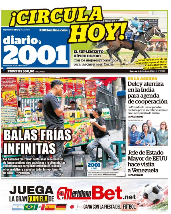 Resumen de las portadas de la prensa del 4 de junio de 2026 en Venezuela