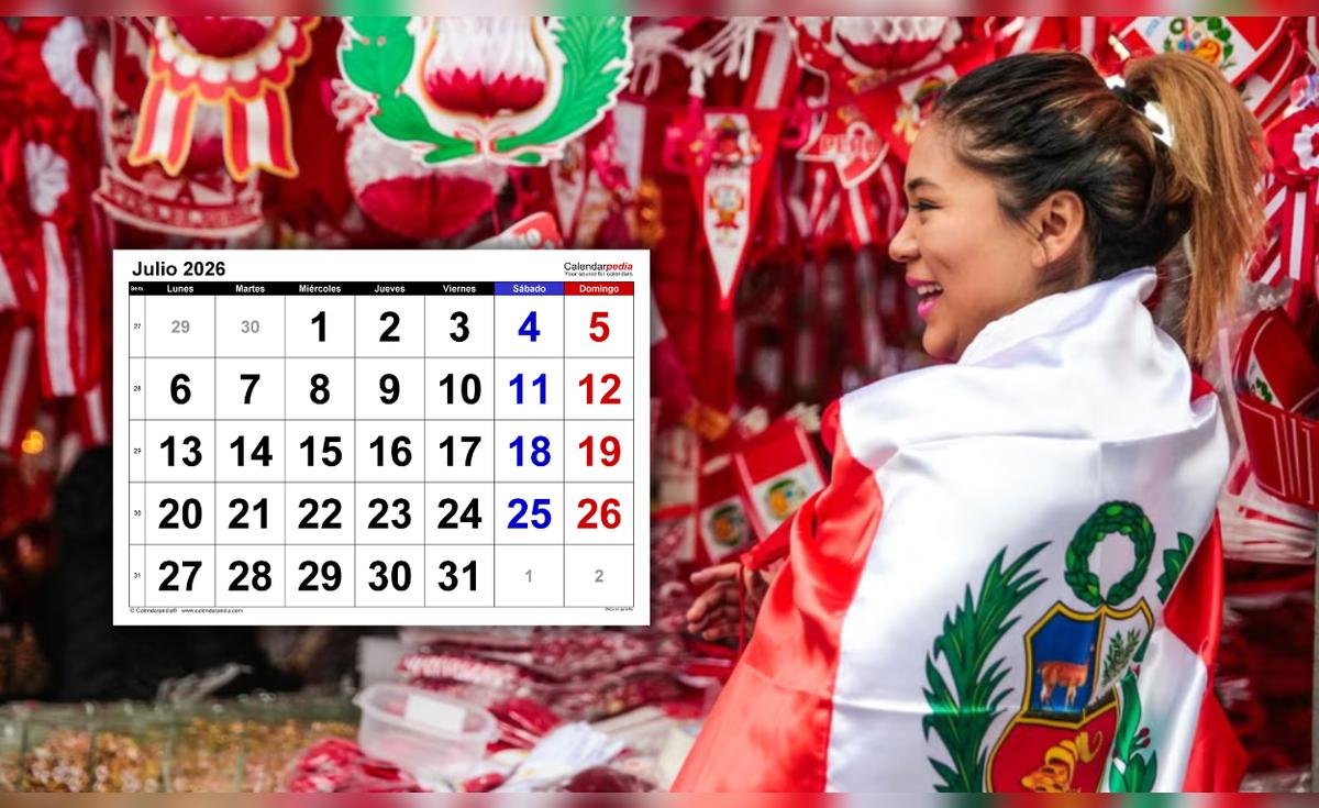 Calendario de feriados de julio 2026 en Perú y descanso extendido para el sector público