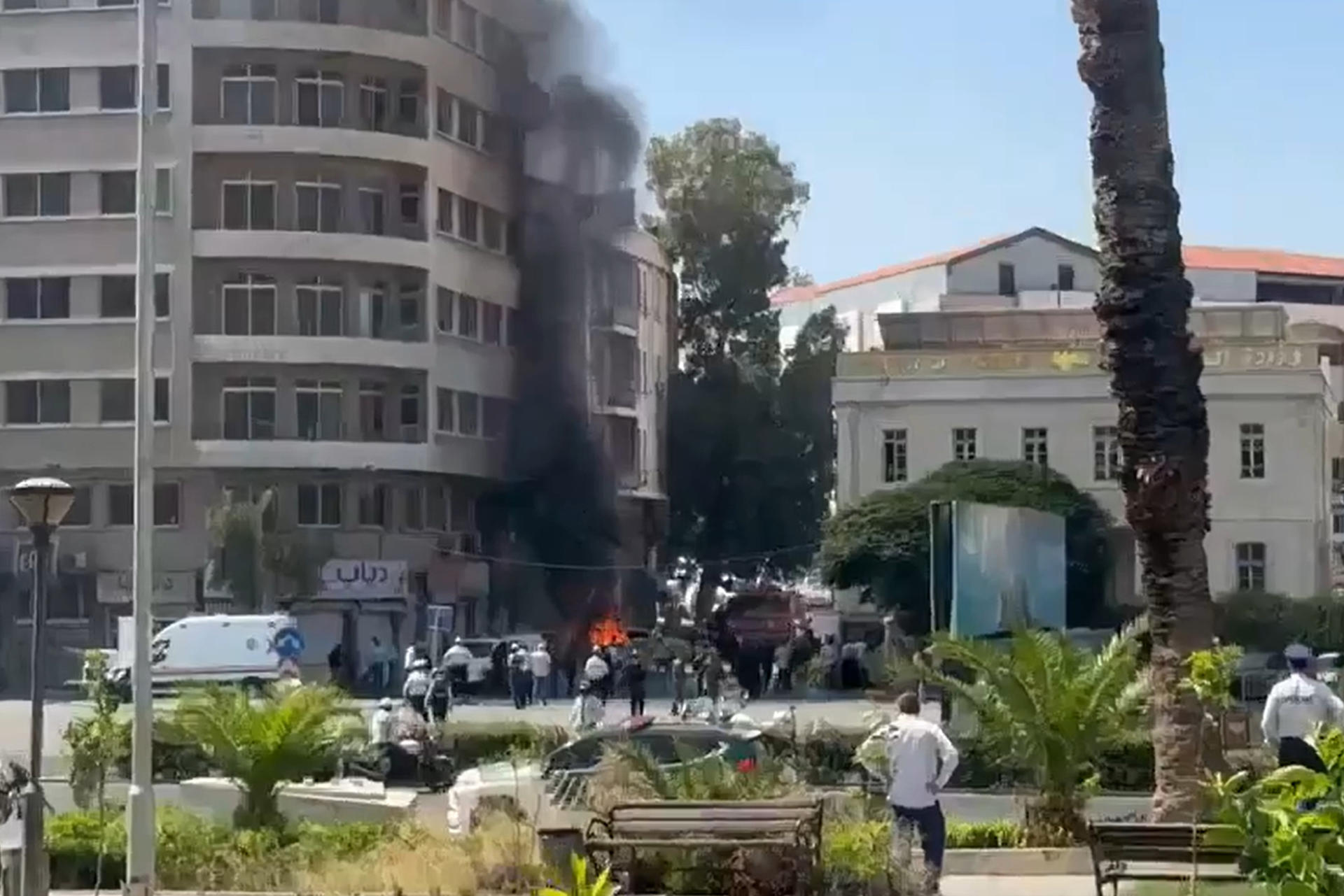 Explosiones en el centro de Damasco durante la visita de Macron dejan 18 heridos