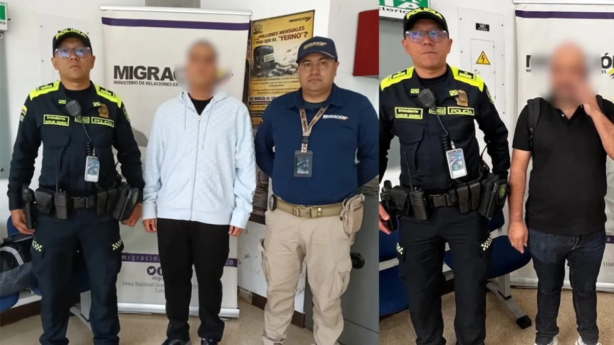 Dos hombres capturados en el aeropuerto de Rionegro con órdenes de arresto