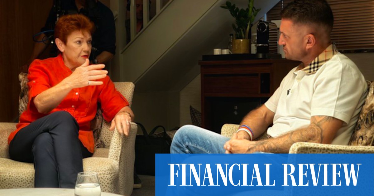 Pauline Hanson and Tommy Robinson discuss political strategies in a podcast