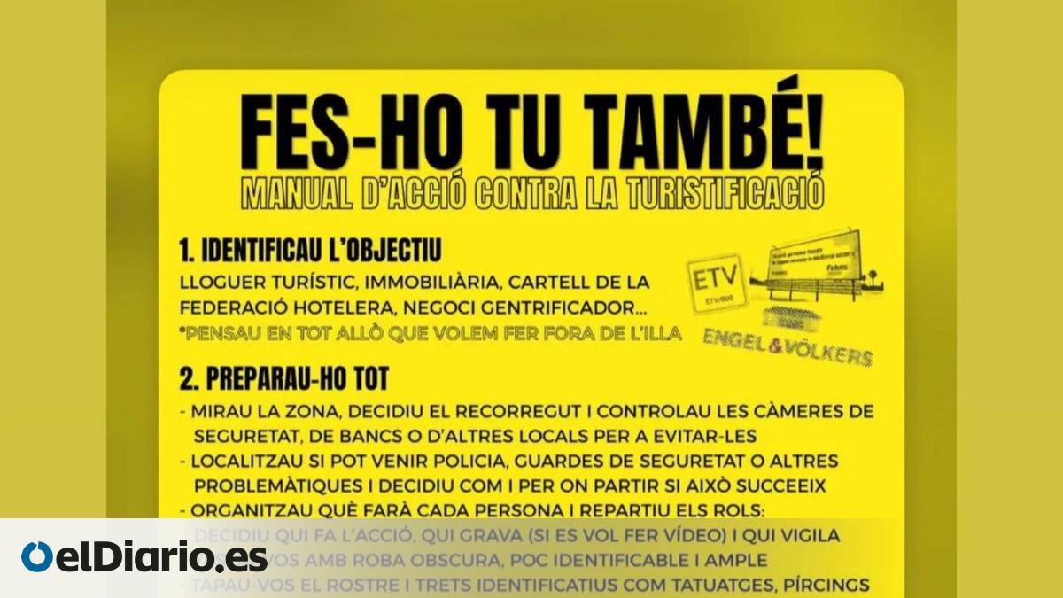 La difusión de un manual de acción directa contra negocios turísticos provoca investigaciones y rechazo institucional en Baleares