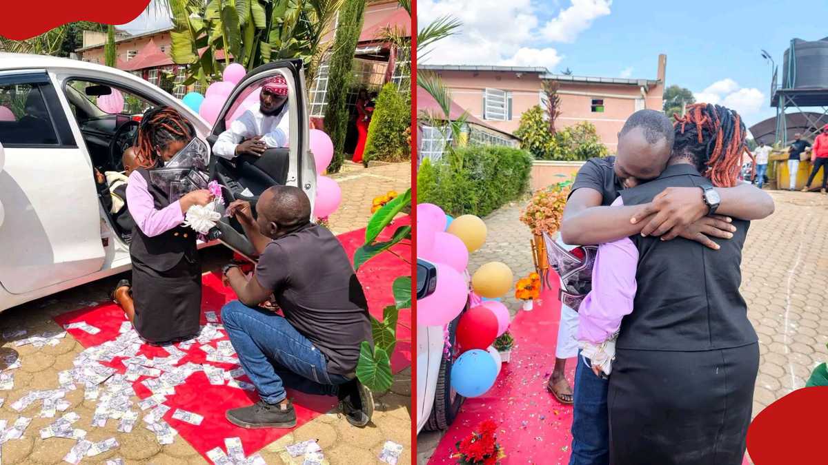 Kericho Man Proposes to Girlfriend with Car and Money Bouquet