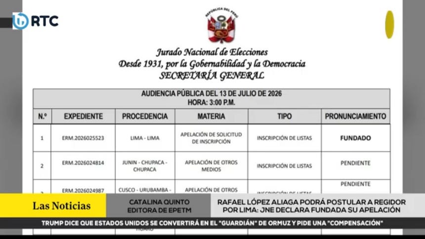 Rafael López Aliaga postulará como regidor de Lima tras decisión del JNE
