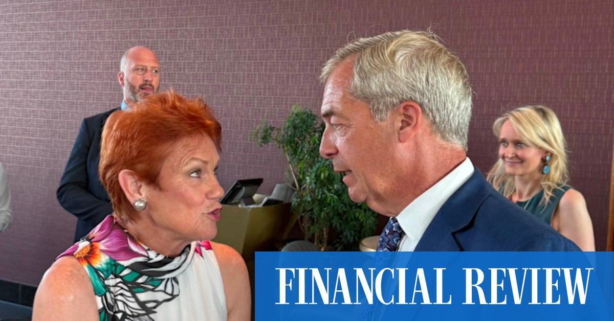 Right-wing leaders Farage and Hanson collaborate at UK conservative conference
