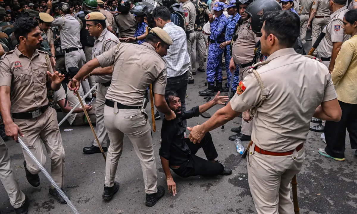 Protests against education minister over exam irregularities in Delhi