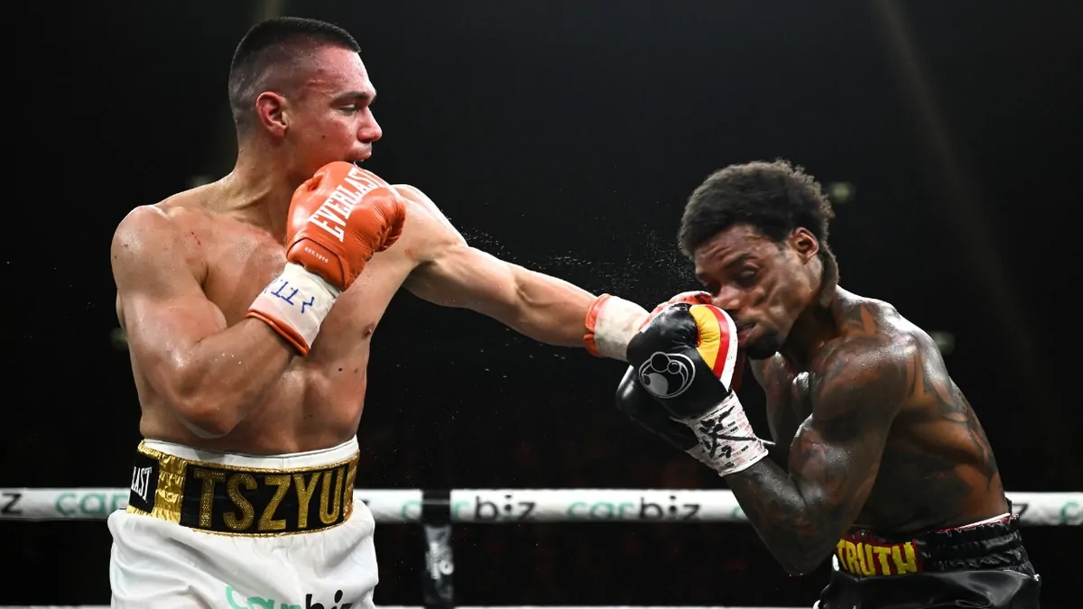 Tim Tszyu dominates Errol Spence Jr in Sydney boxing showdown