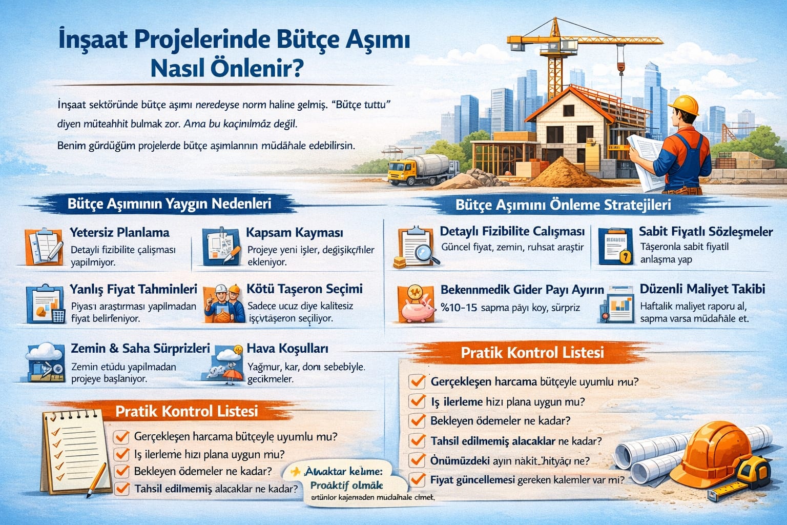İnşaat Projelerinde Bütçe Aşımı Nasıl Önlenir?