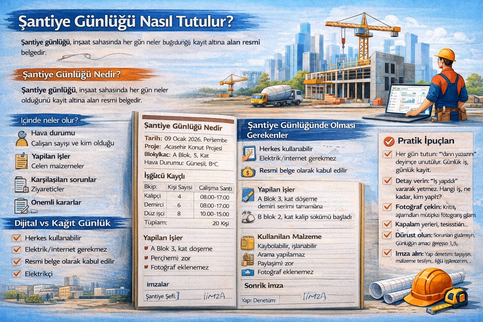 Şantiye Günlüğü Nasıl Tutulur? Pratik Rehber