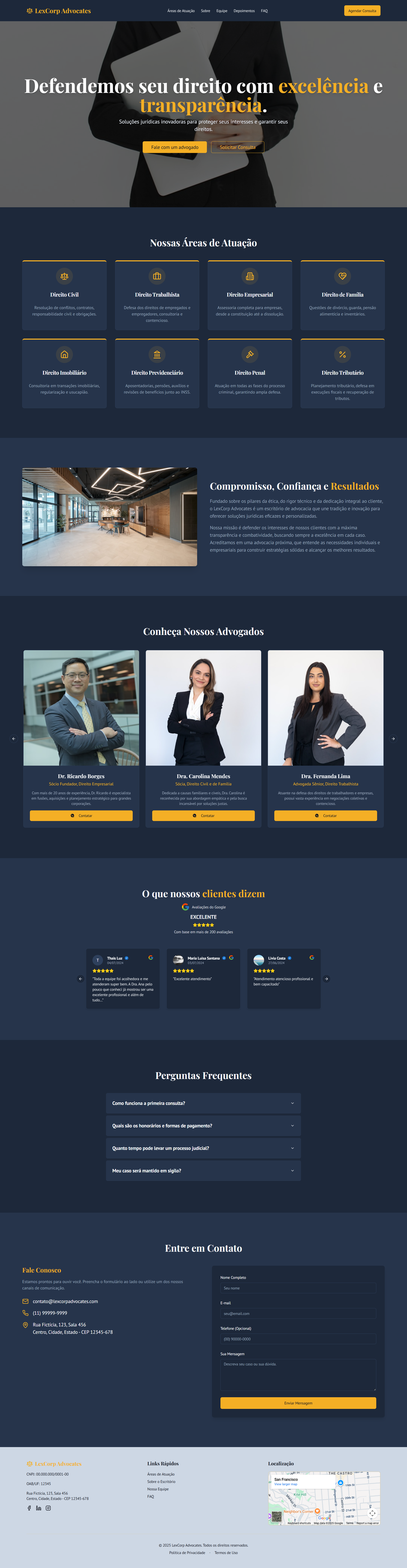 Print do projeto Site para Advocacia