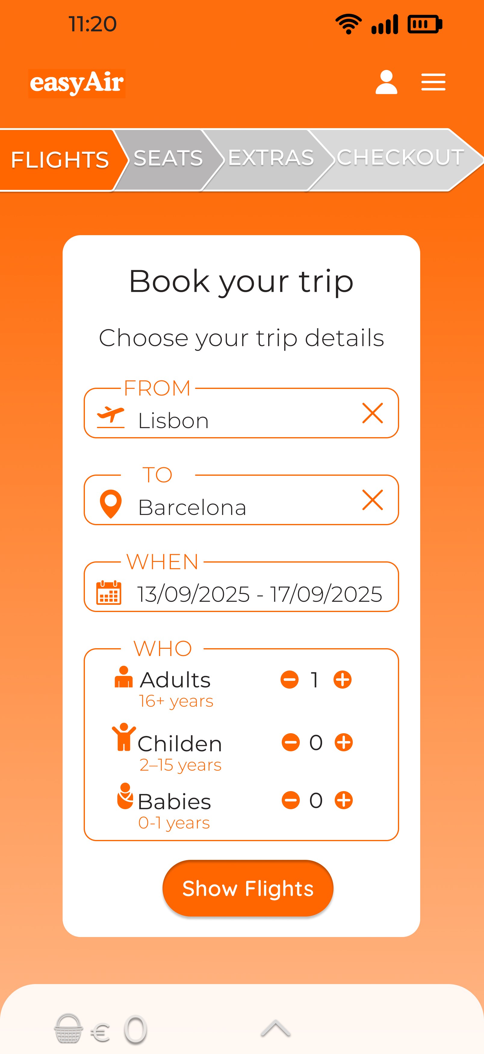 After: easyAir seat selection overview