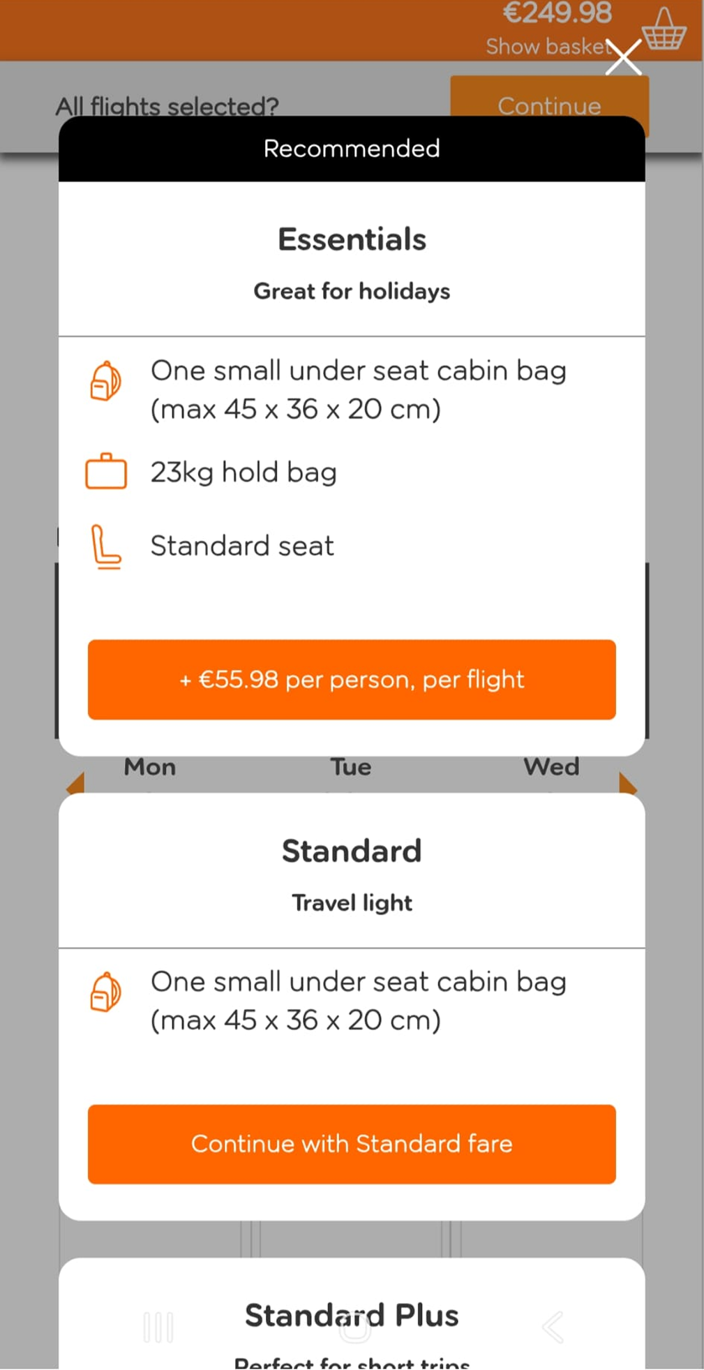 Before — easyJet: Extras 6
