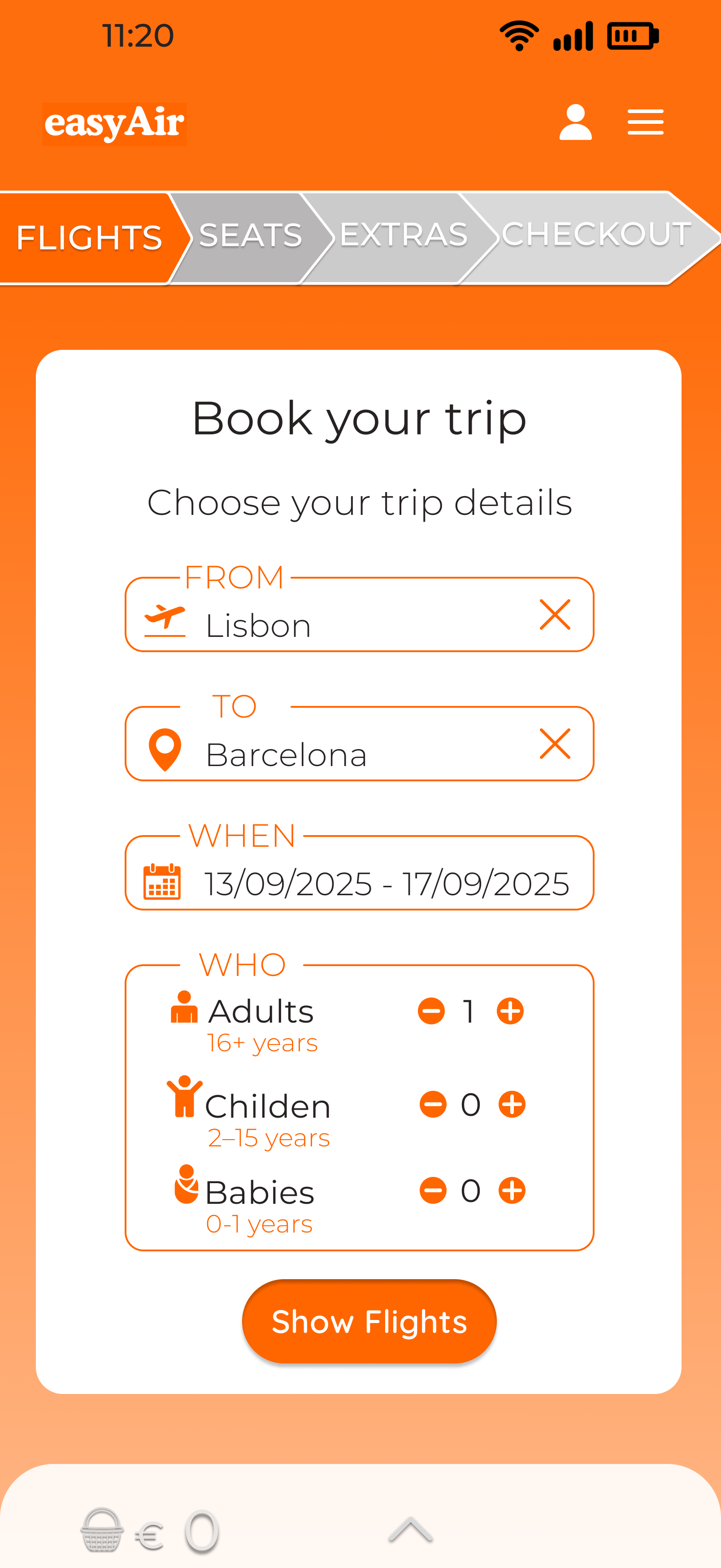 After: easyAir seat selection overview