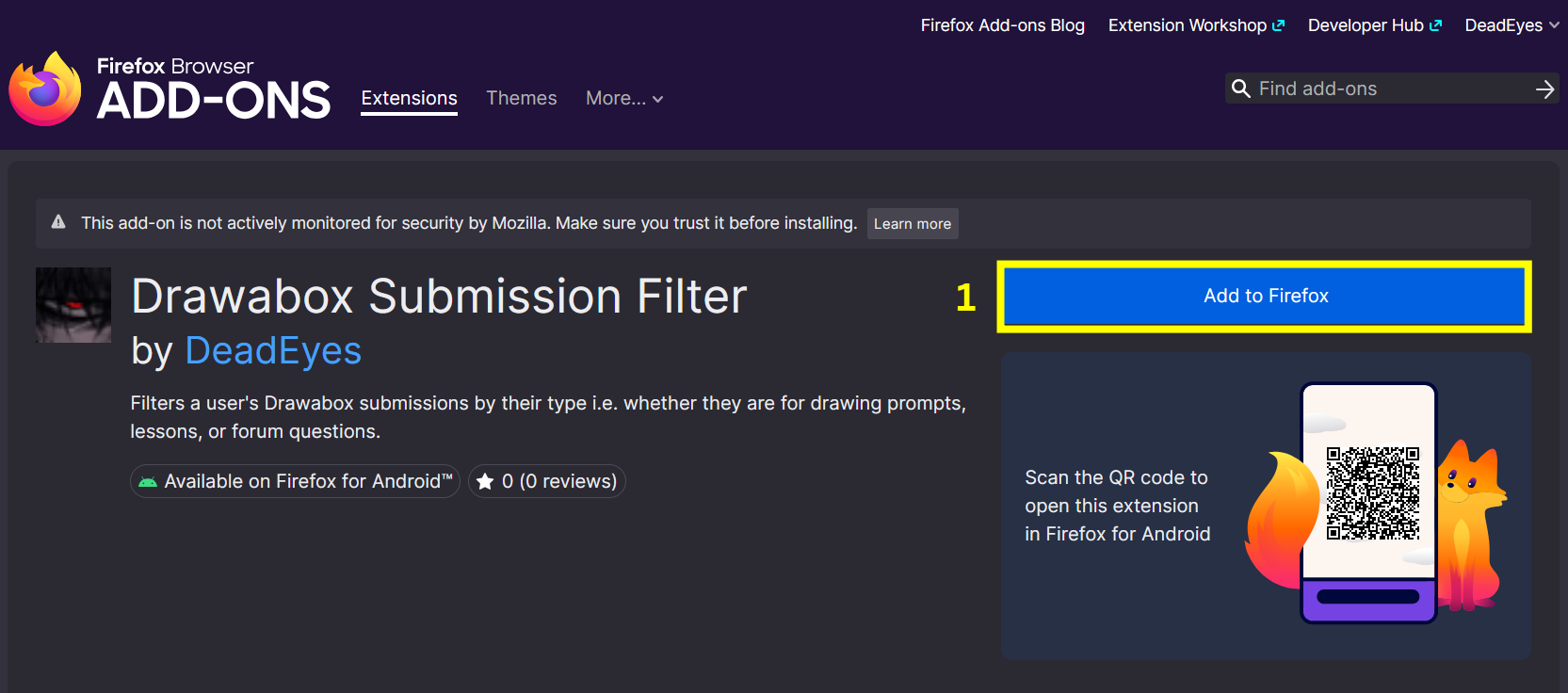 Drawabox Submission Filter extension page