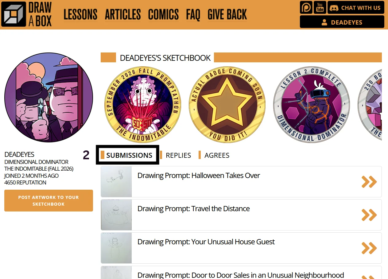 User profile page