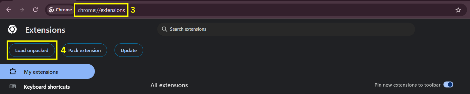 Unpacking extension