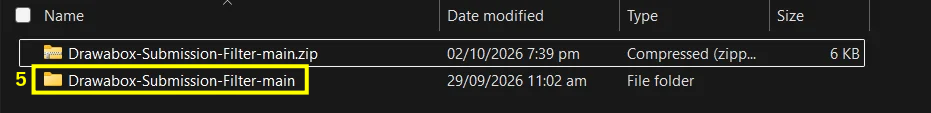 Select extracted folder