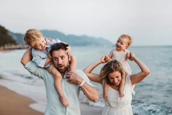 Family having fun on their vacation