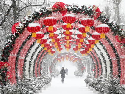 Новогодние украшения в Москве оставят до весны