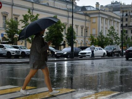 Сильный дождь и гроза ожидаются в Москве после 12:00
