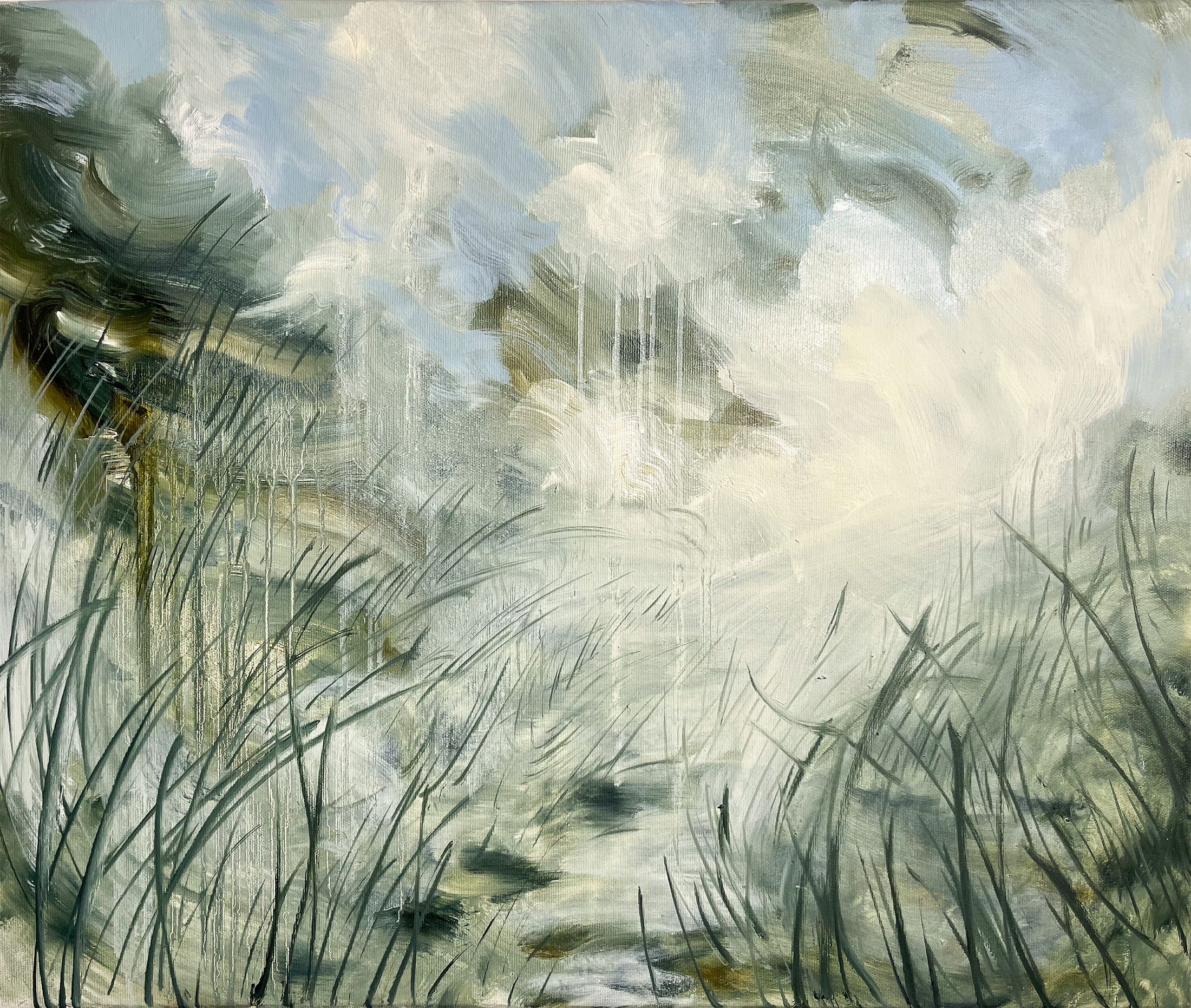 A landscape drawing you into the light. A small river, may it be filled with tears, leads you the path. 