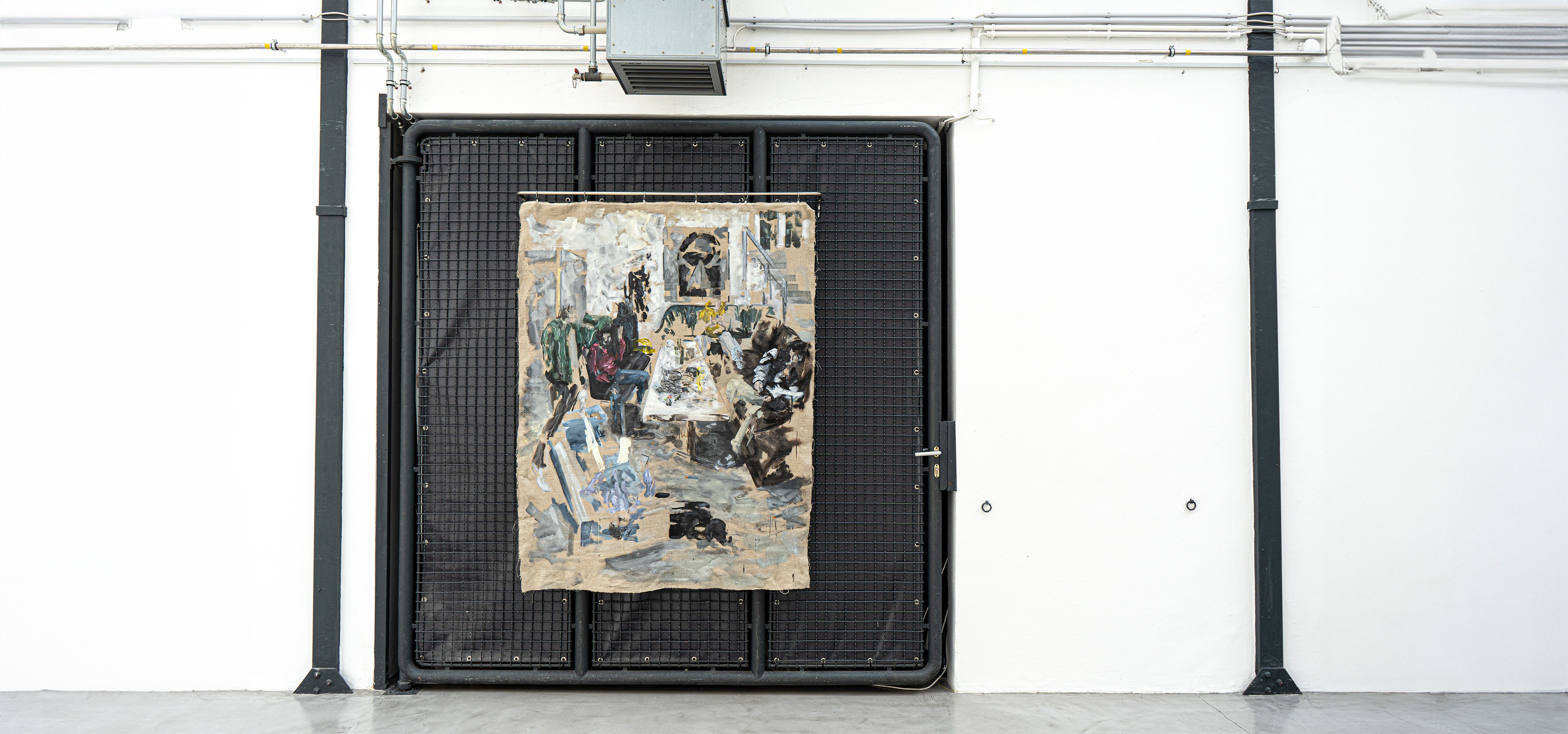 Work Vorhang Schloss, exhibited at F6 Factory.