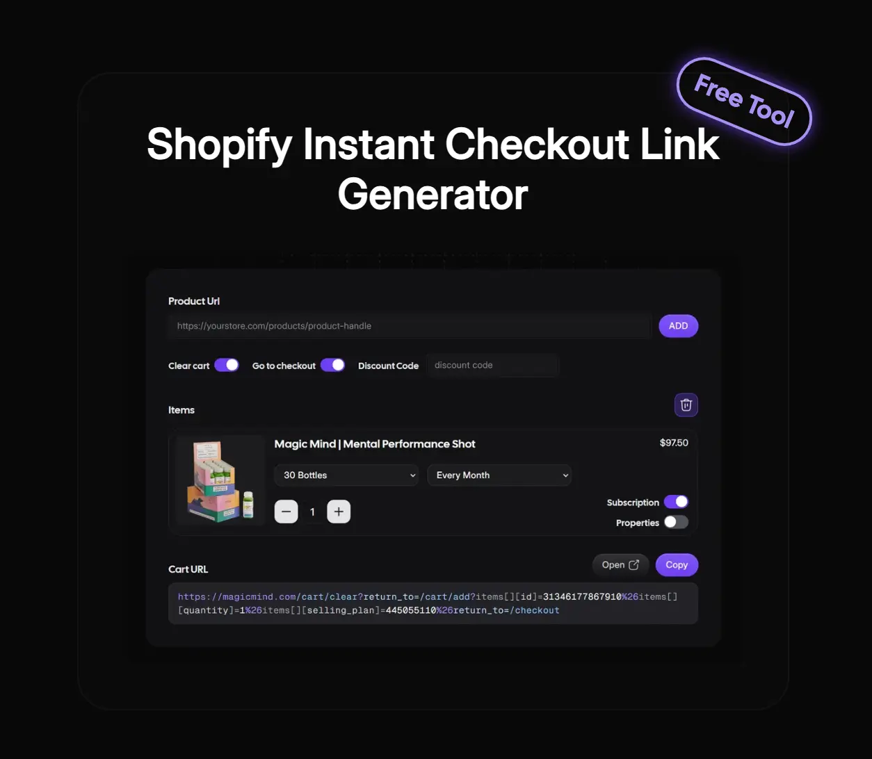 Negative Space Dev Instant Checkout: desktop image