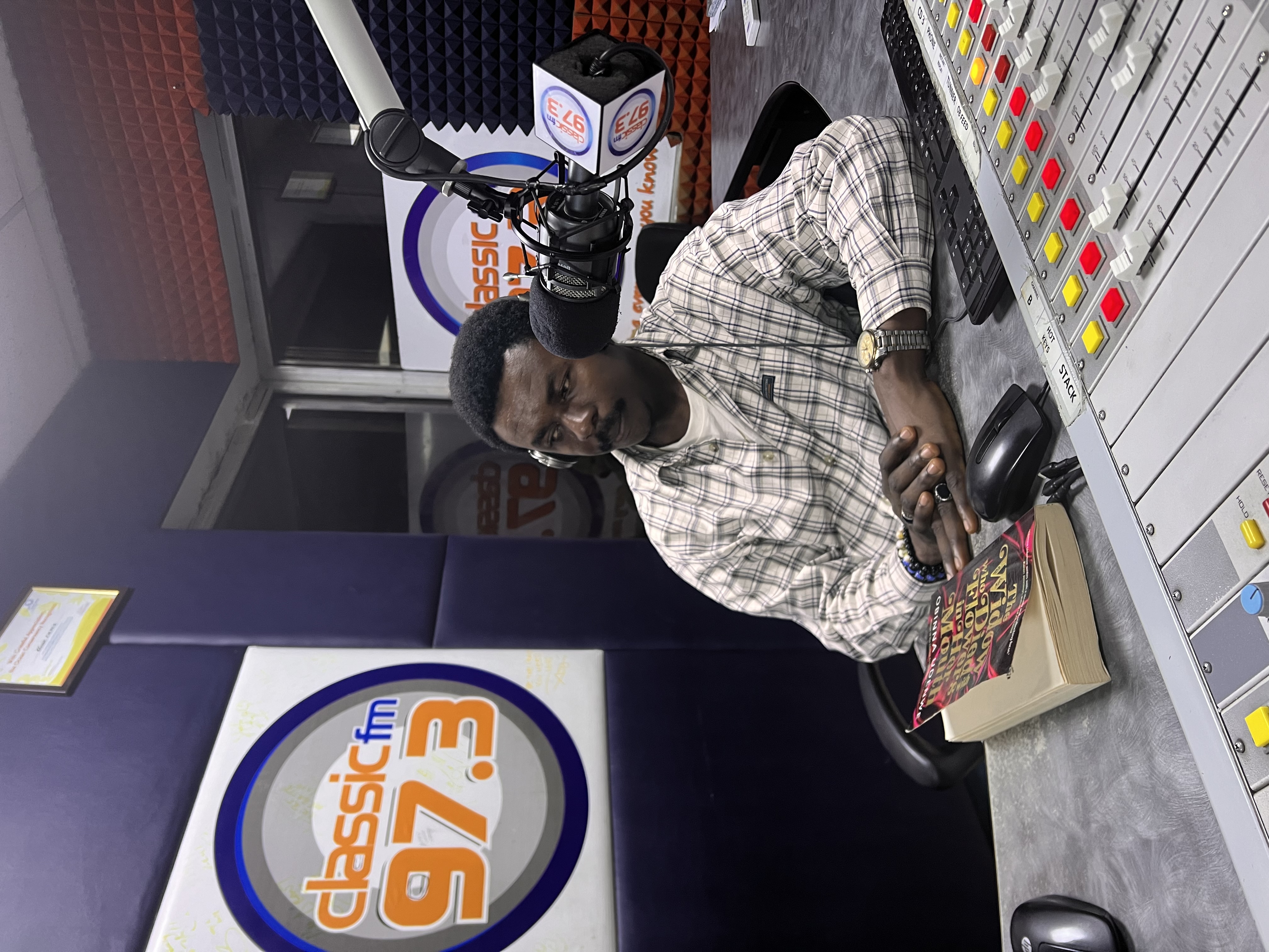 Obinna reads at Classic 97.3FM — 3