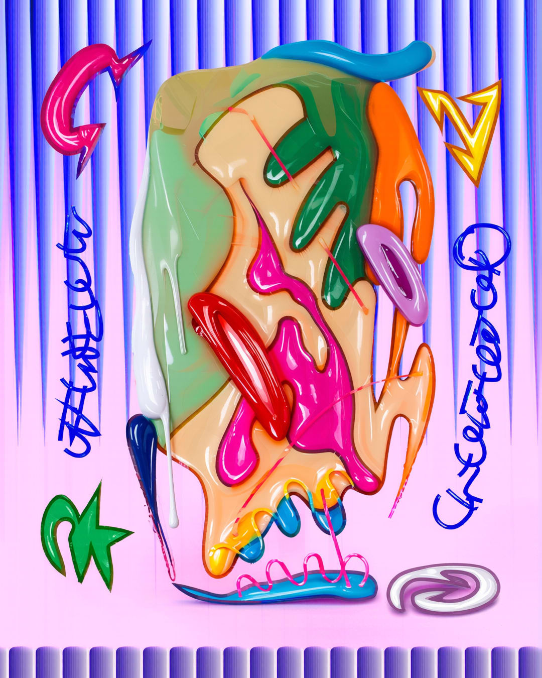 figure artwork - rot, smear, residue