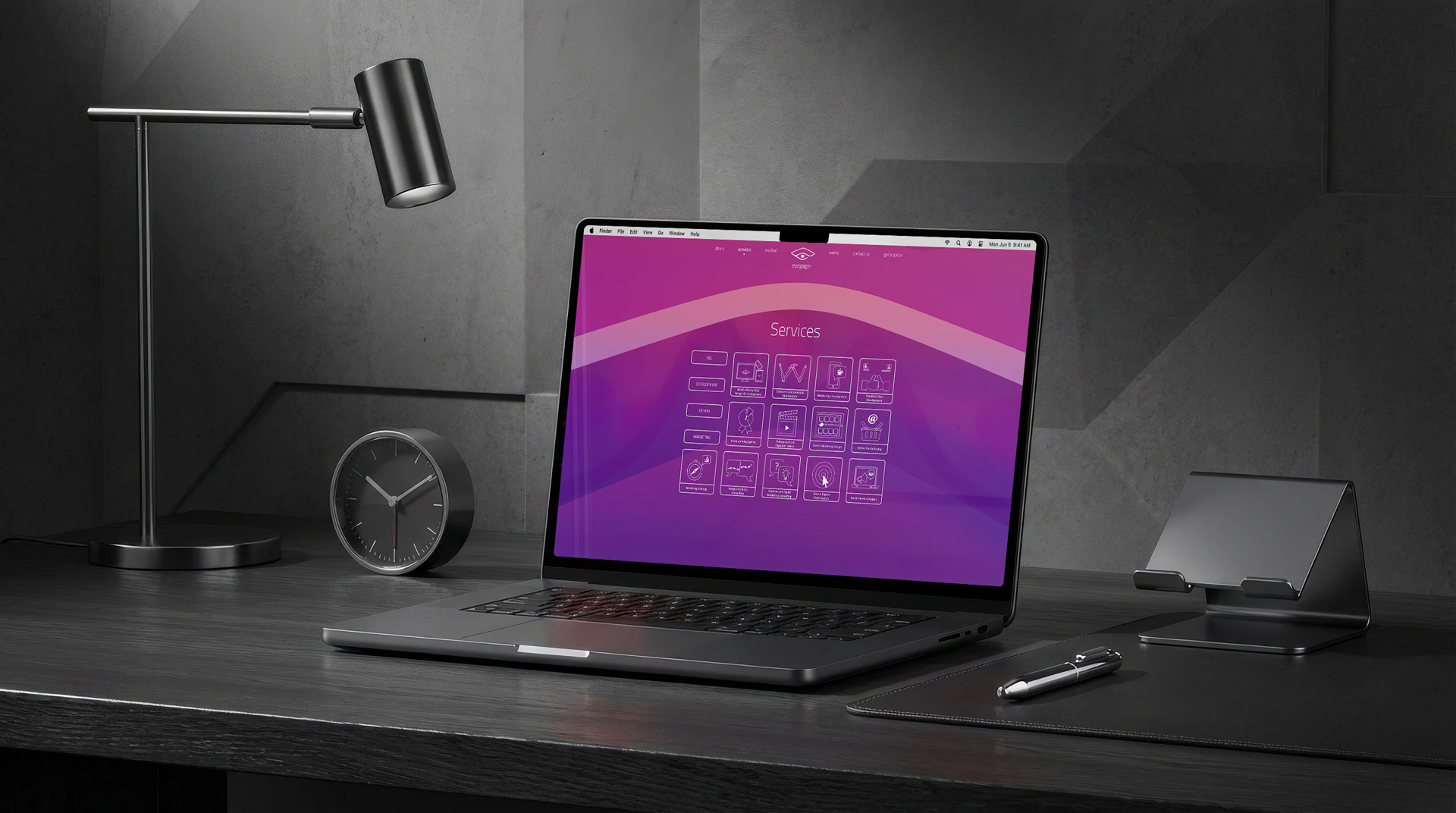Eyegager desktop mockup