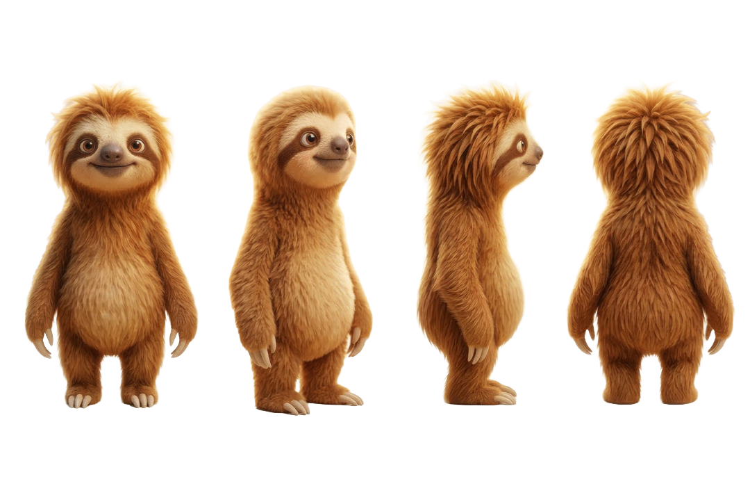 Snackz sloth character