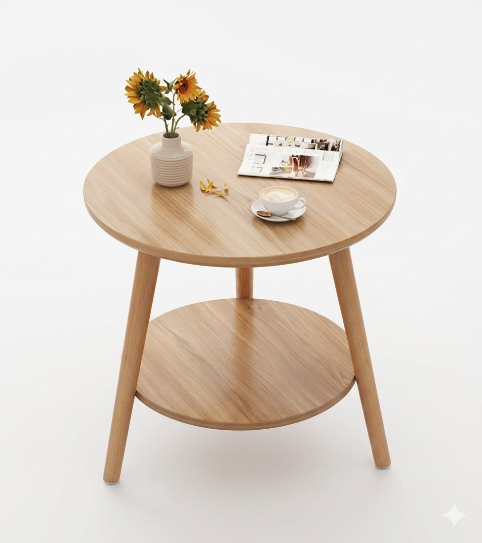 Round Two-Tier Side Table