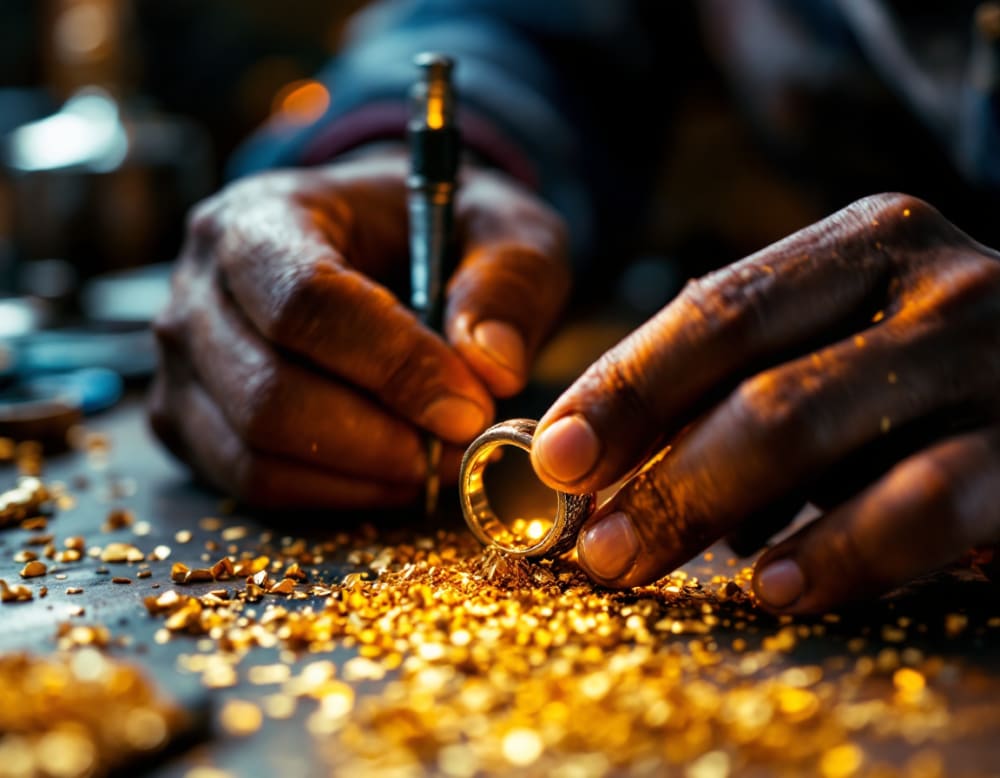 Jeweller at the workbench — modern gold craft