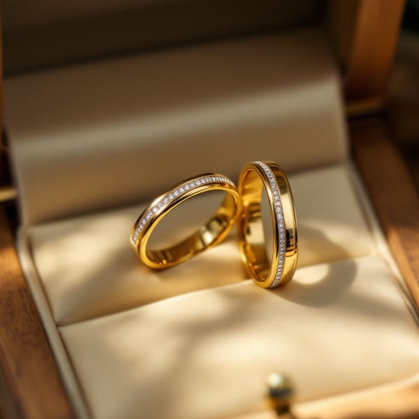 Matching gold wedding bands
