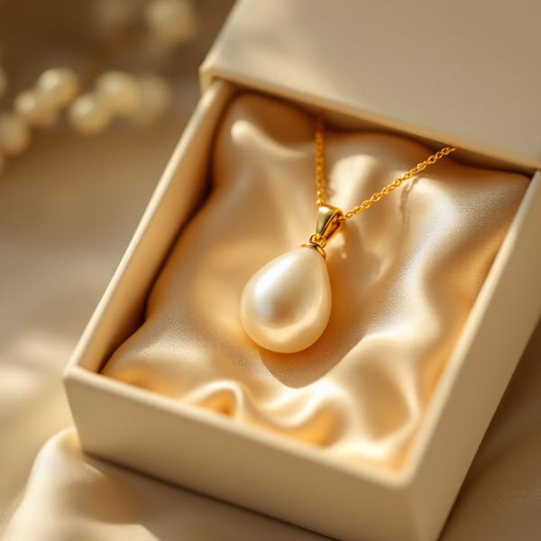 Pearl pendant in gift packaging