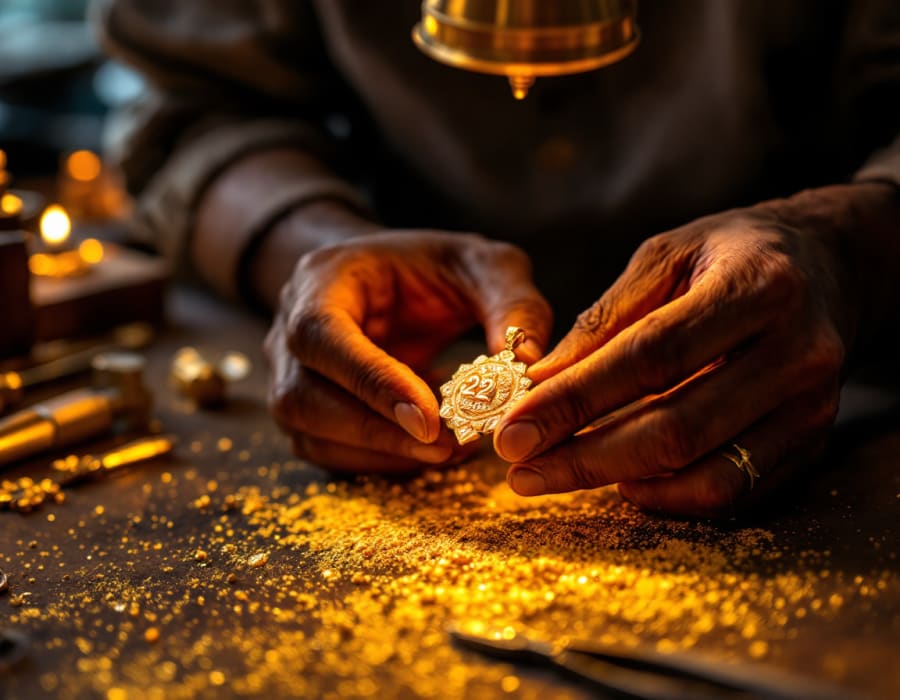 Gold and silver jewellery craftsmanship at Pradeep Jewellers