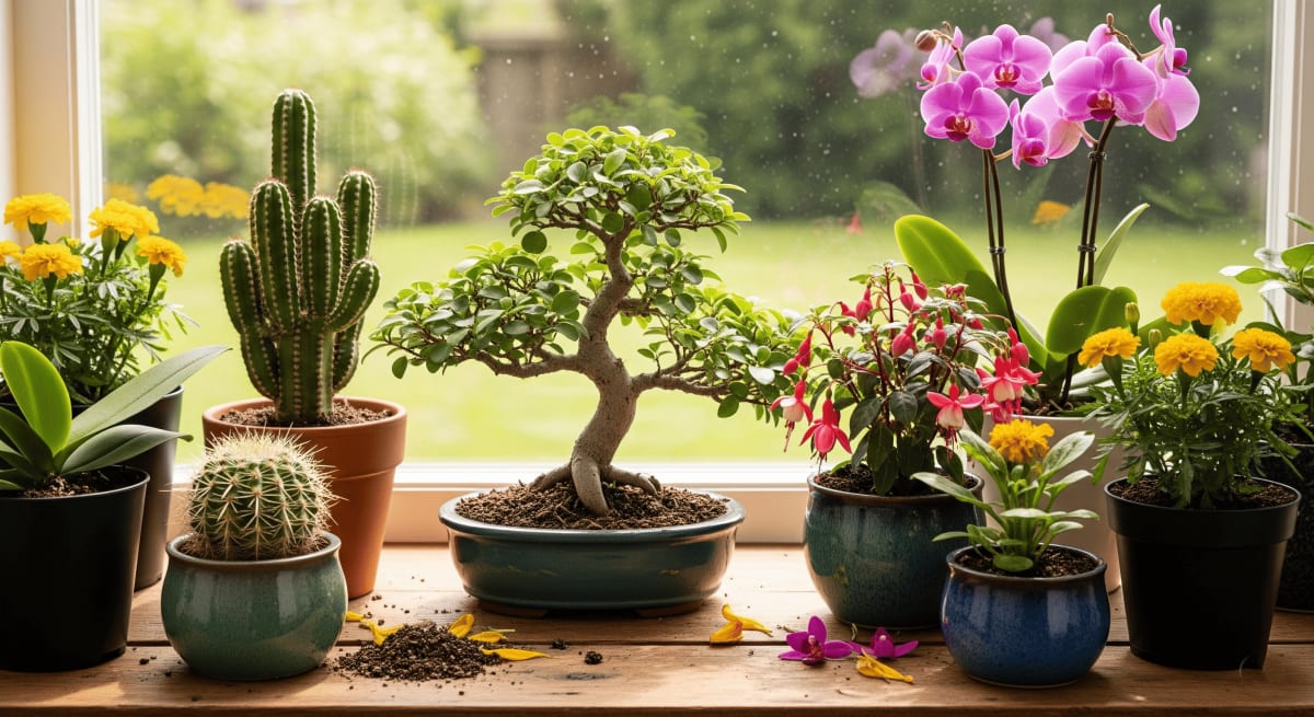 Lush green indoor plants in a well-lit room
