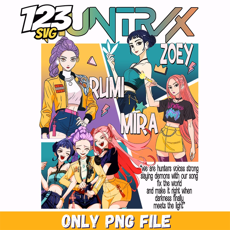 huntrix png free, huntrix kpop demon hunters png, huntrix members png
