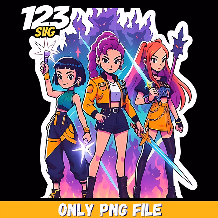 huntrix team png, kpop demon hunters png, huntrix team png