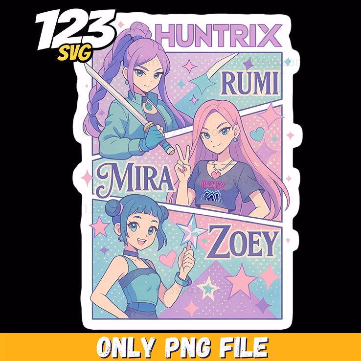 Cute Couple K-Pop PNG, Huntrix & Derpy Design