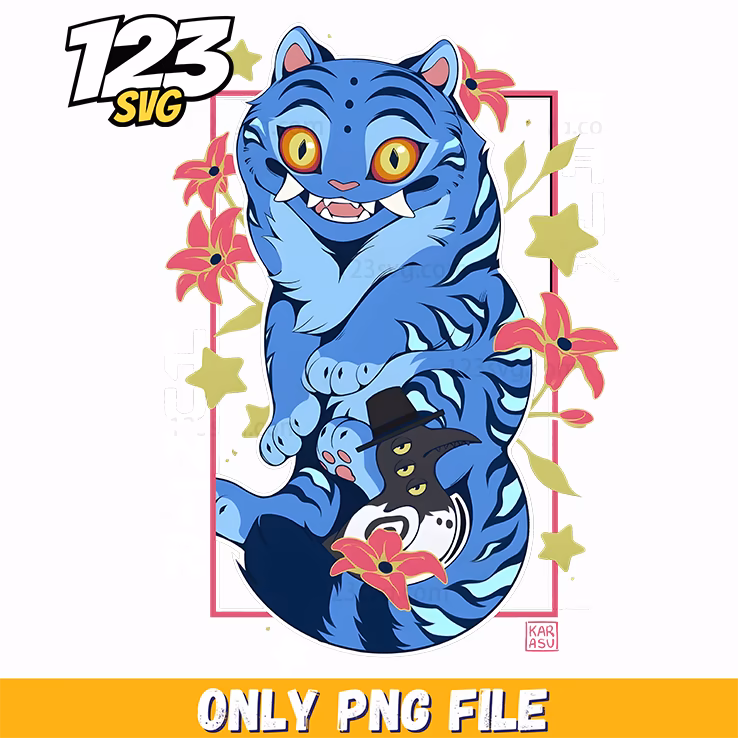 huntrix blue tiger design png, huntrix blue tiger png, huntrix blue tiger png