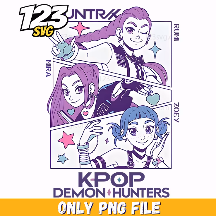 k pop clipart, kpop cartoon png, kpop demon hunters png