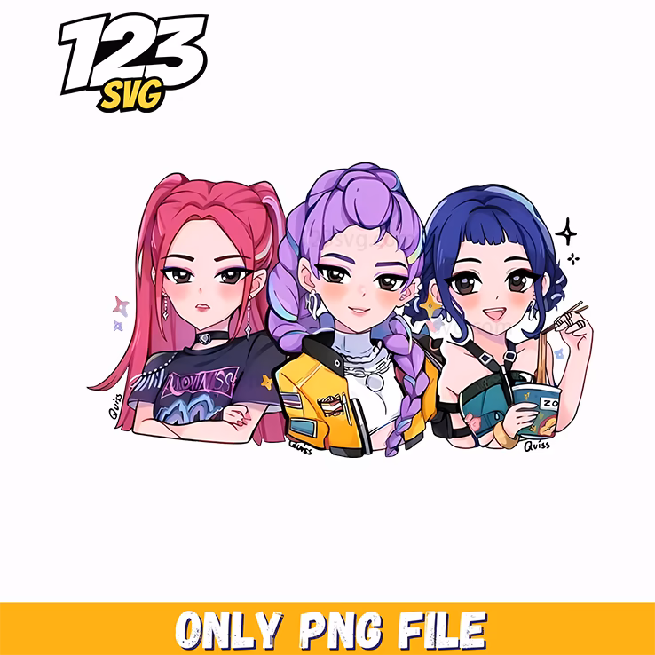 kpop bundle, kpop demon hunters, huntrix kpop png