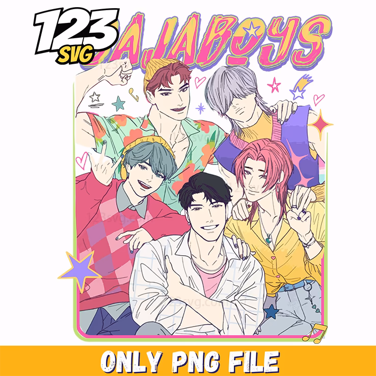 saja boys members design png, kpop hero team png, love fighter aesthetic png