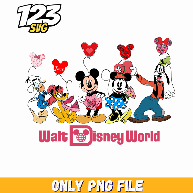 Disney Valentine Friends PNG, disney valentine friends, valentine disney friends