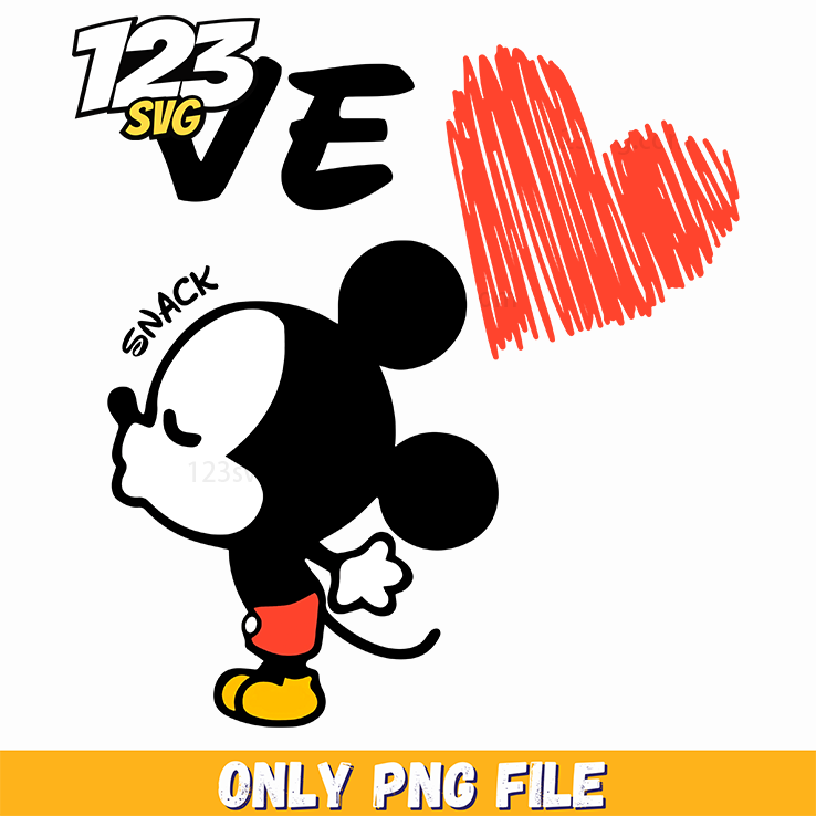 Mickey Love Hearts PNG, mickey love heart png, heart mickey love