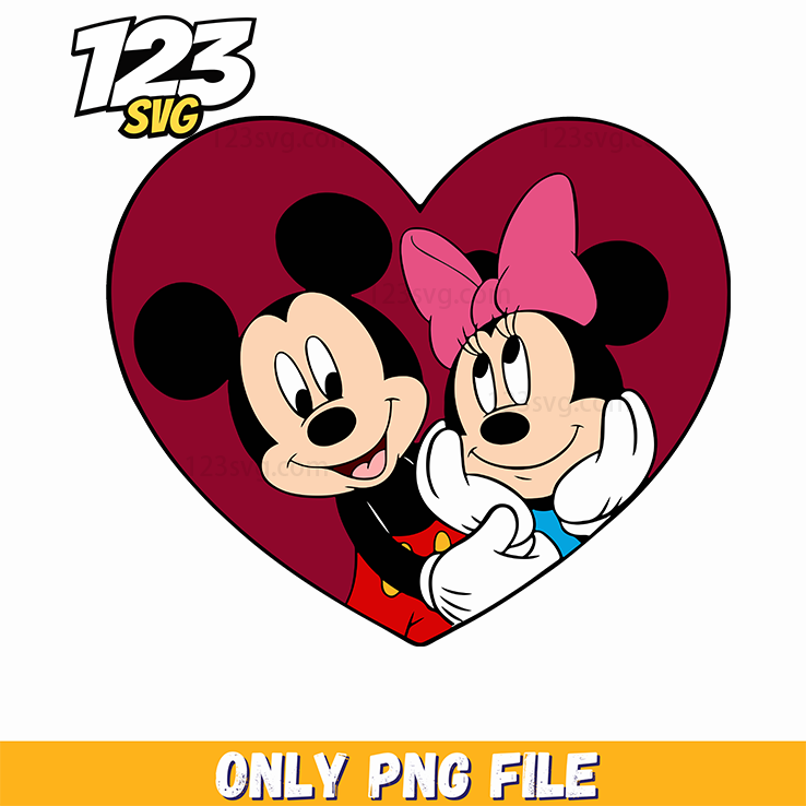 Mickey Minnie Couple Heart PNG, mickey mouse couple heart, mouse couple heart icon