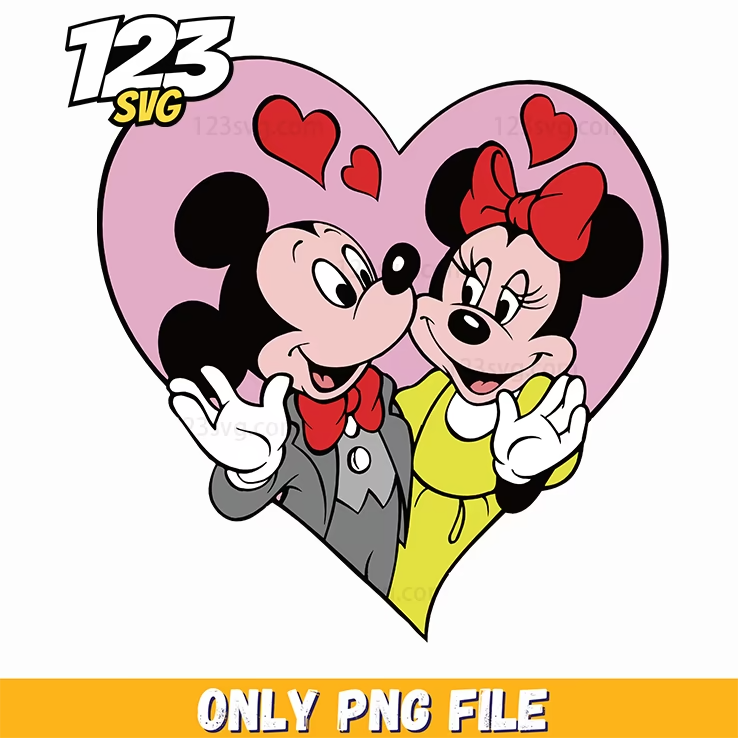 Mickey Minnie Heart Png, mickey minnie heart logo, mickey and minnie heart symbol
